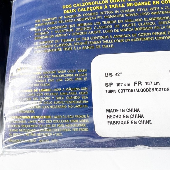 NWT POLO Ralph Lauren BIG & TALL BLACK Cotton mid-rise briefs 2 packs 42” sz 42 - Picture 5 of 9